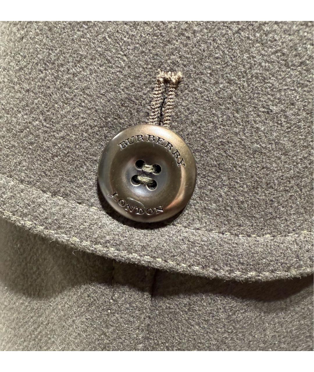 BURBERRY Хаки шерстяное пальто, фото 4