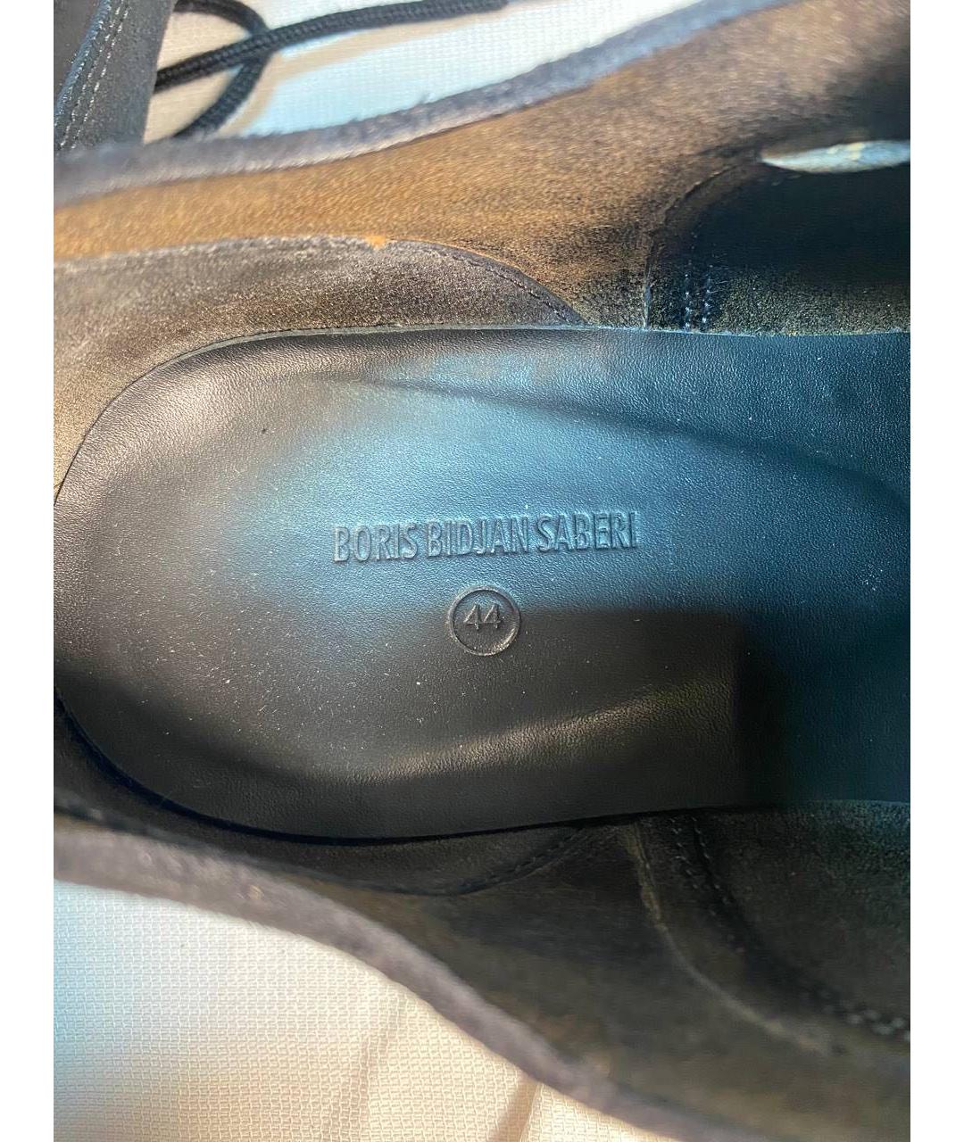 BORIS BIDJAN Черные кожаные низкие ботинки, фото 2