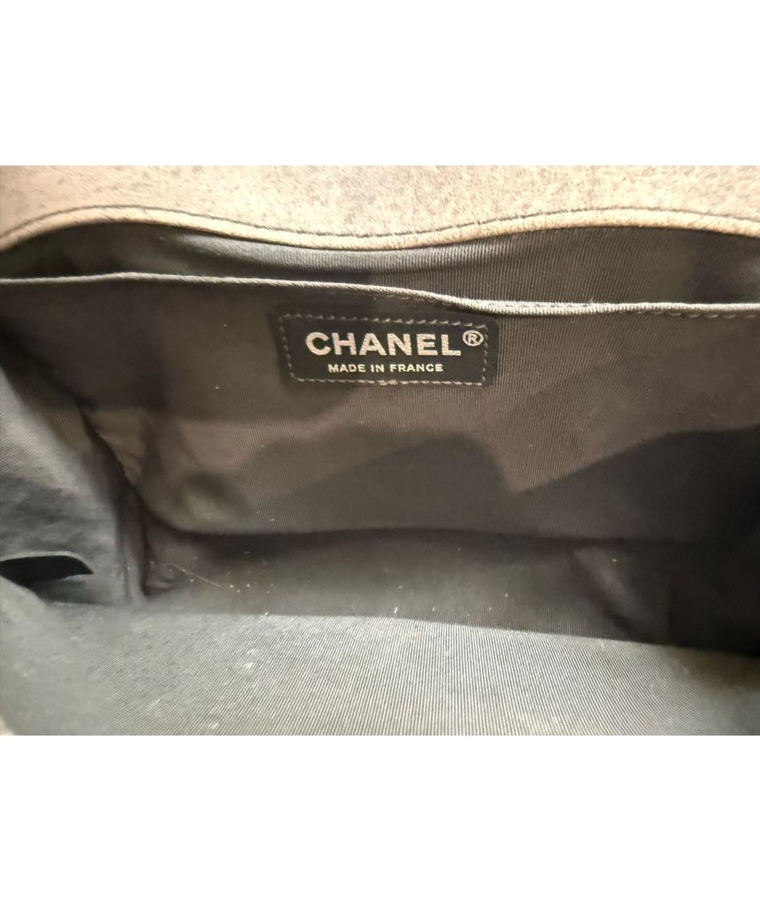 CHANEL Серая кожаная сумка через плечо, фото 4