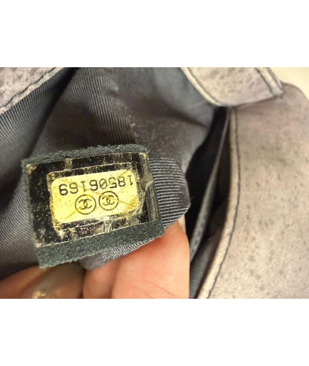 CHANEL Серая кожаная сумка через плечо, фото 5