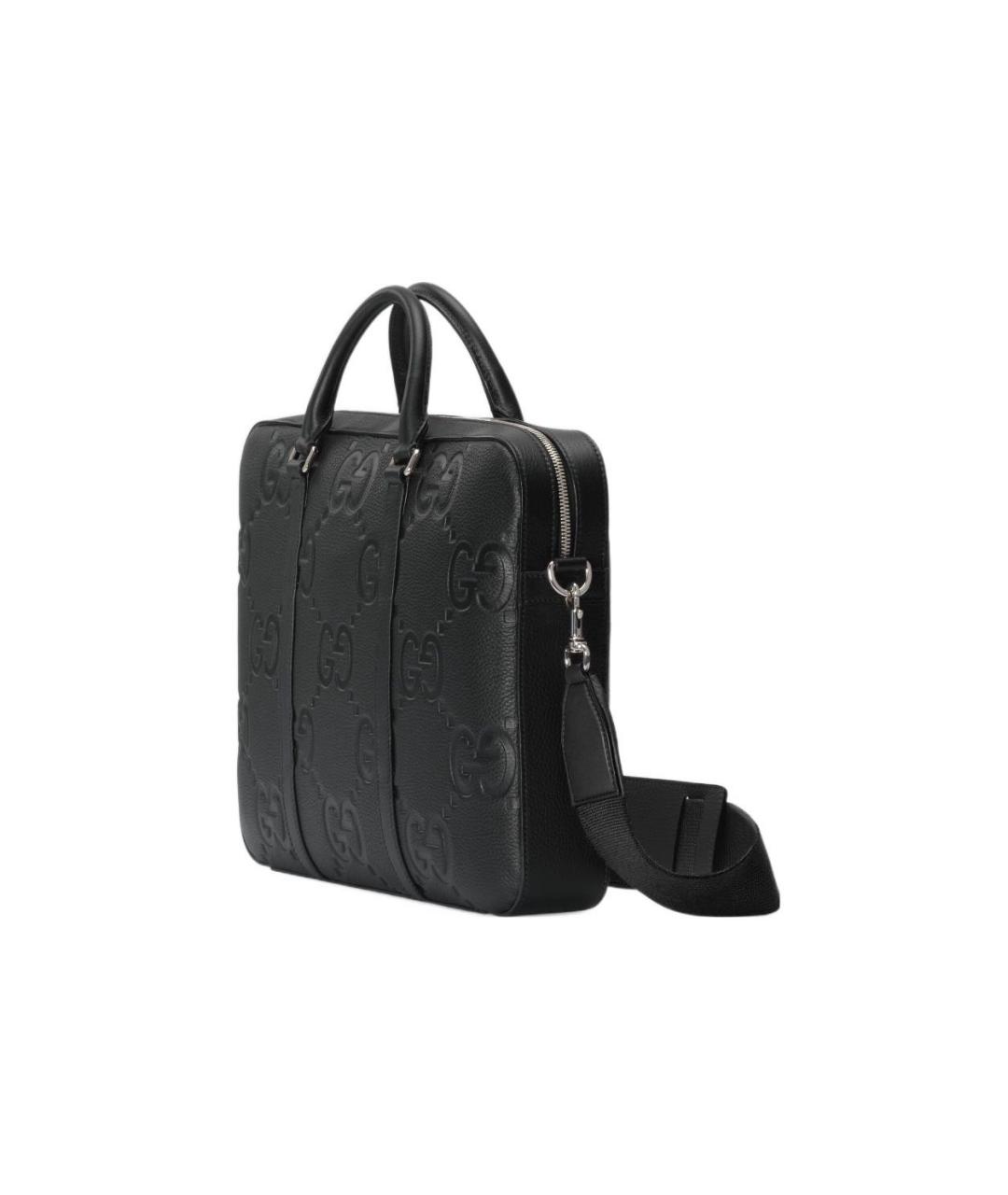 GUCCI Черный кожаный портфель, фото 2