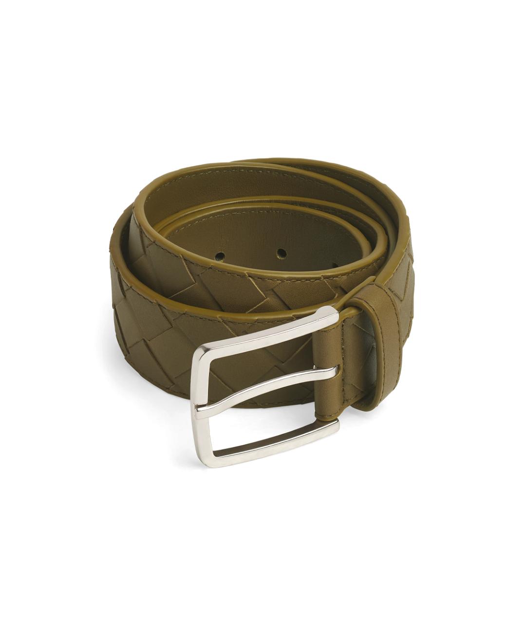 BOTTEGA VENETA Зеленый кожаный ремень, фото 1