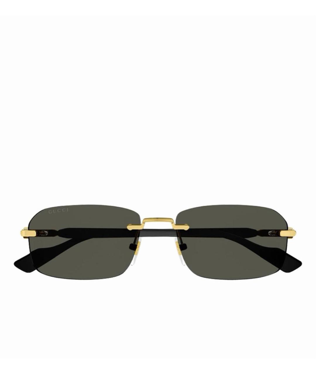 GUCCI Золотые металлические солнцезащитные очки, фото 2