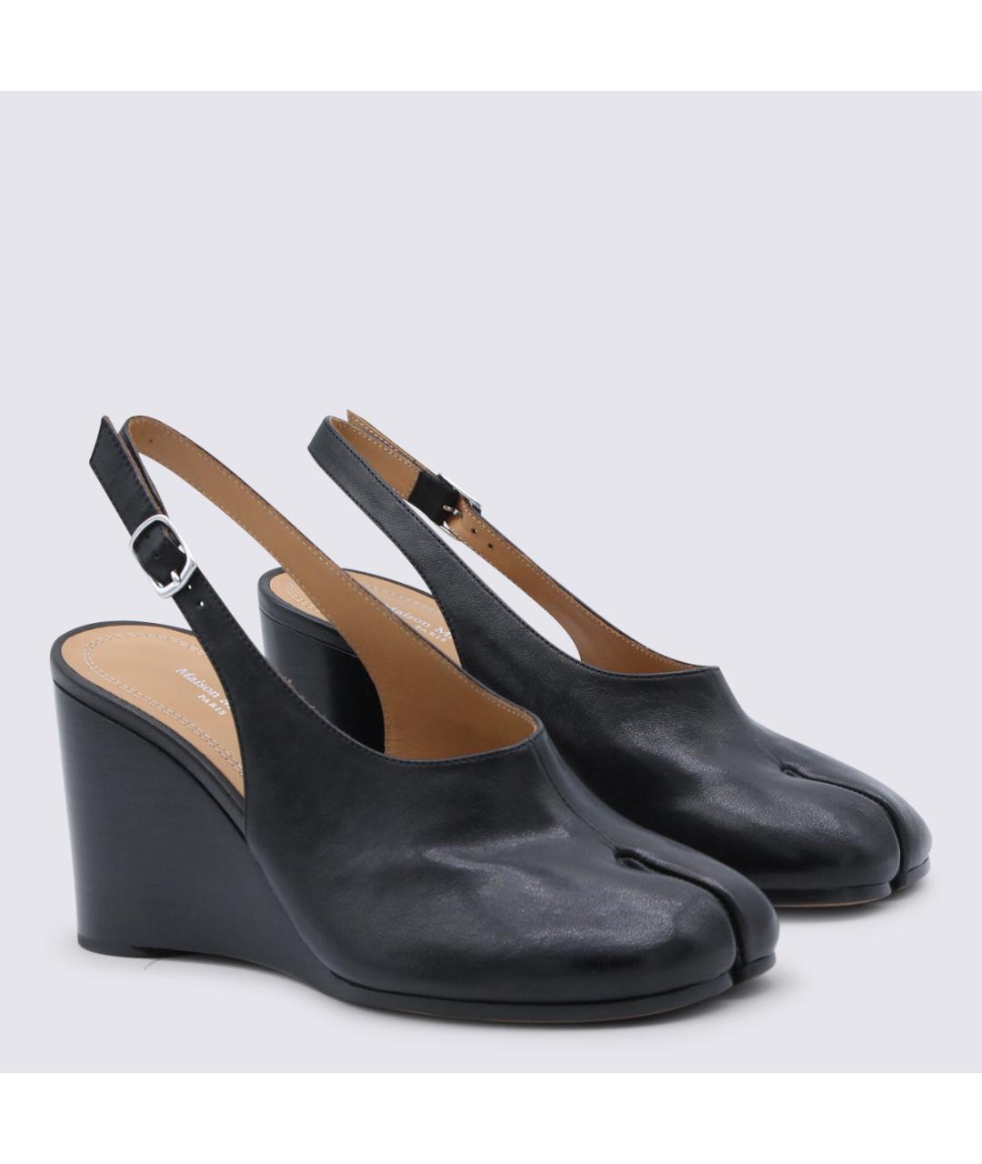 MAISON MARGIELA Черные кожаные туфли, фото 2