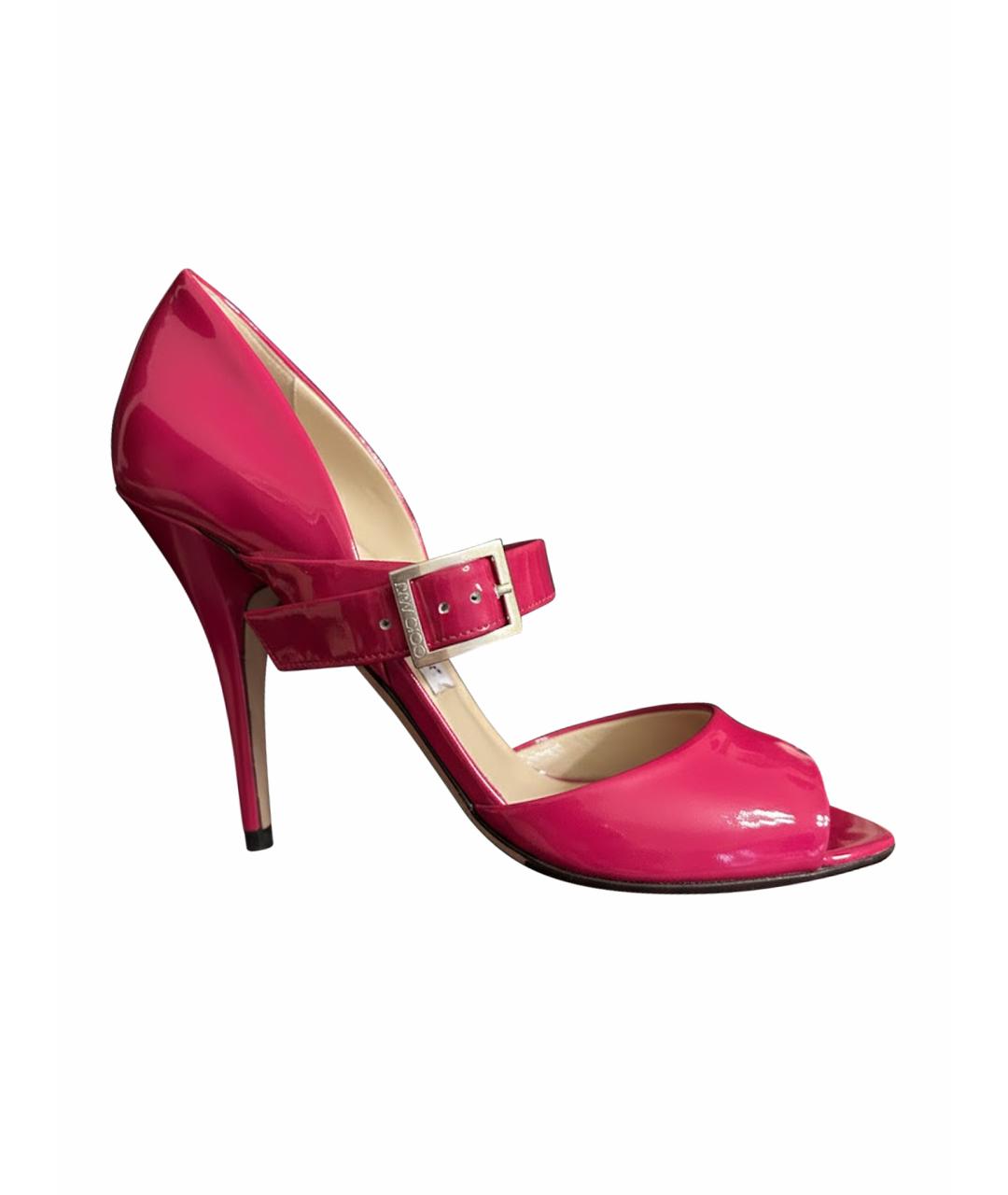 JIMMY CHOO Фуксия босоножки из лакированной кожи, фото 1