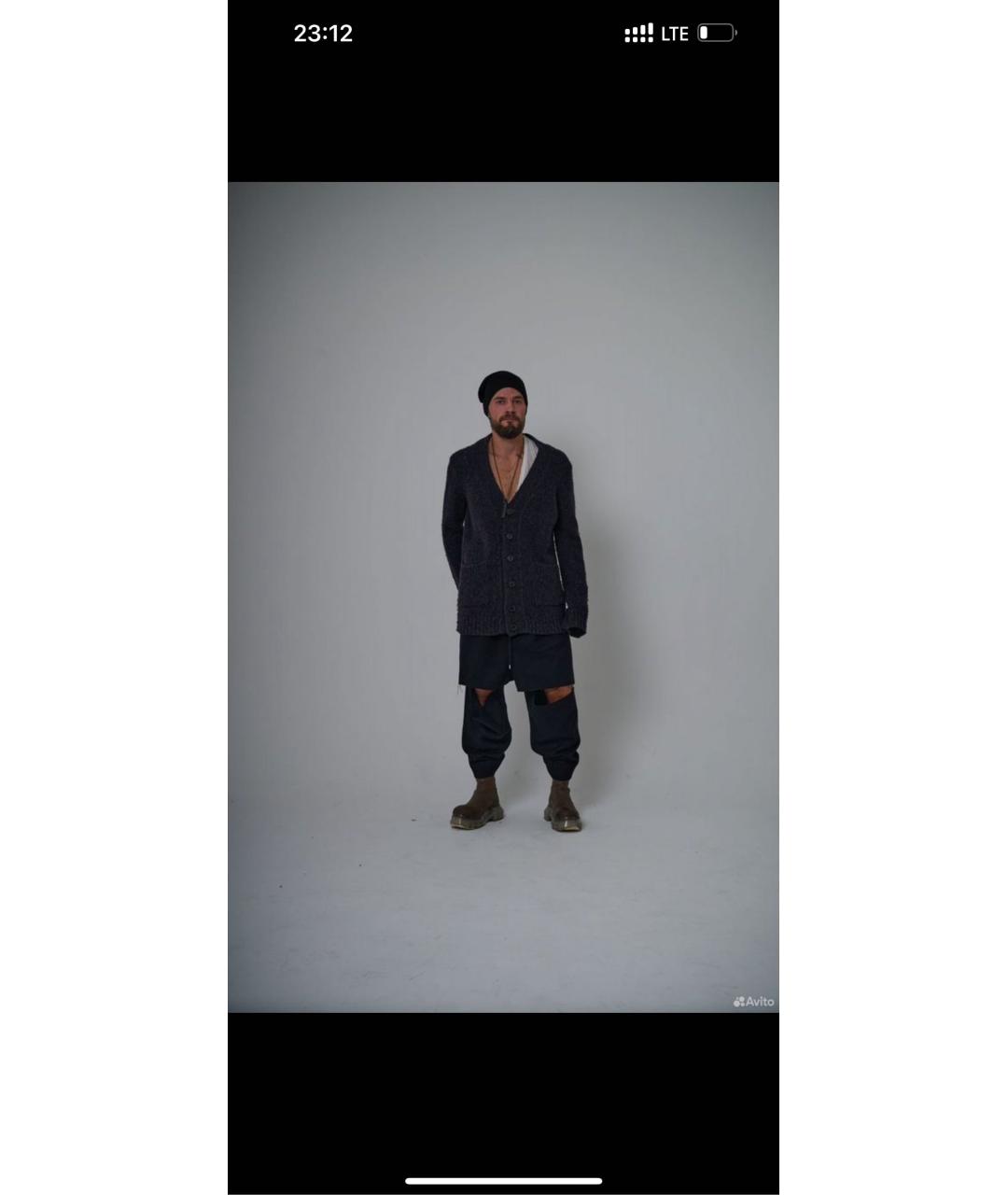 ANN DEMEULEMEESTER Серый шерстяной кардиган, фото 8