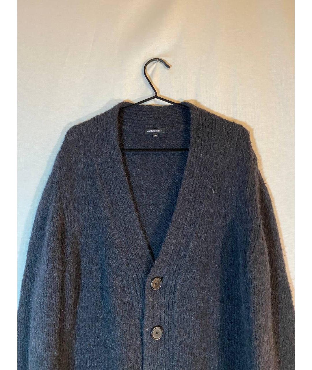 ANN DEMEULEMEESTER Серый шерстяной кардиган, фото 3