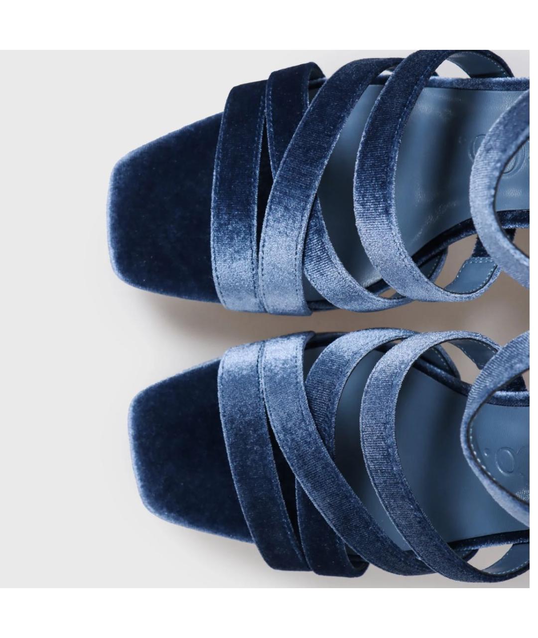 'S MAX MARA Синие текстильные босоножки, фото 5