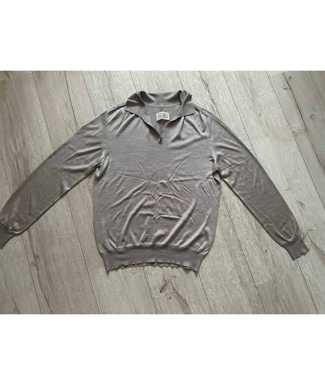 MM6 MAISON MARGIELA Бежевый шелковый джемпер / свитер, фото 3