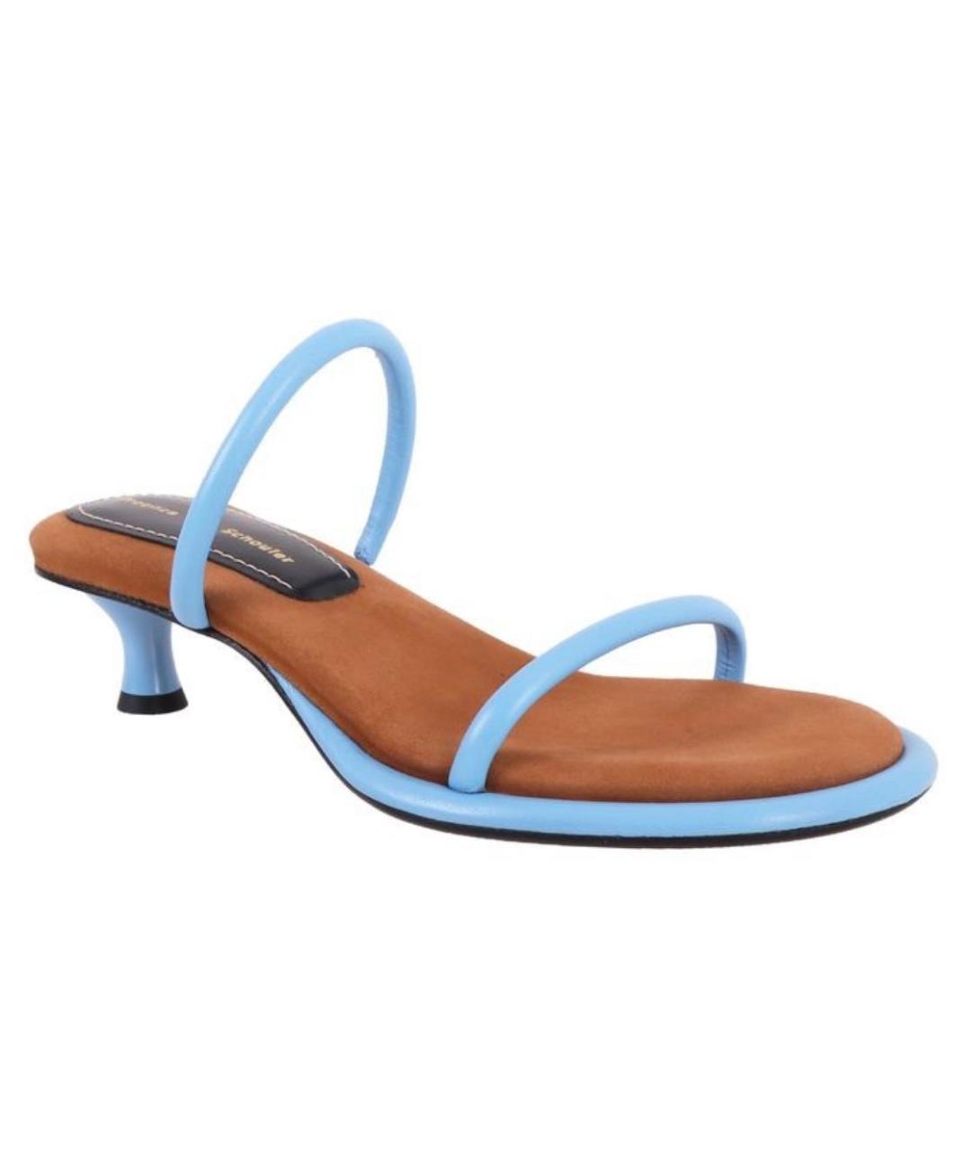 PROENZA SCHOULER Голубые кожаные мюли, фото 4