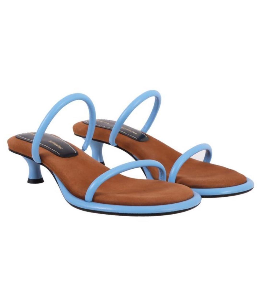 PROENZA SCHOULER Голубые кожаные мюли, фото 2