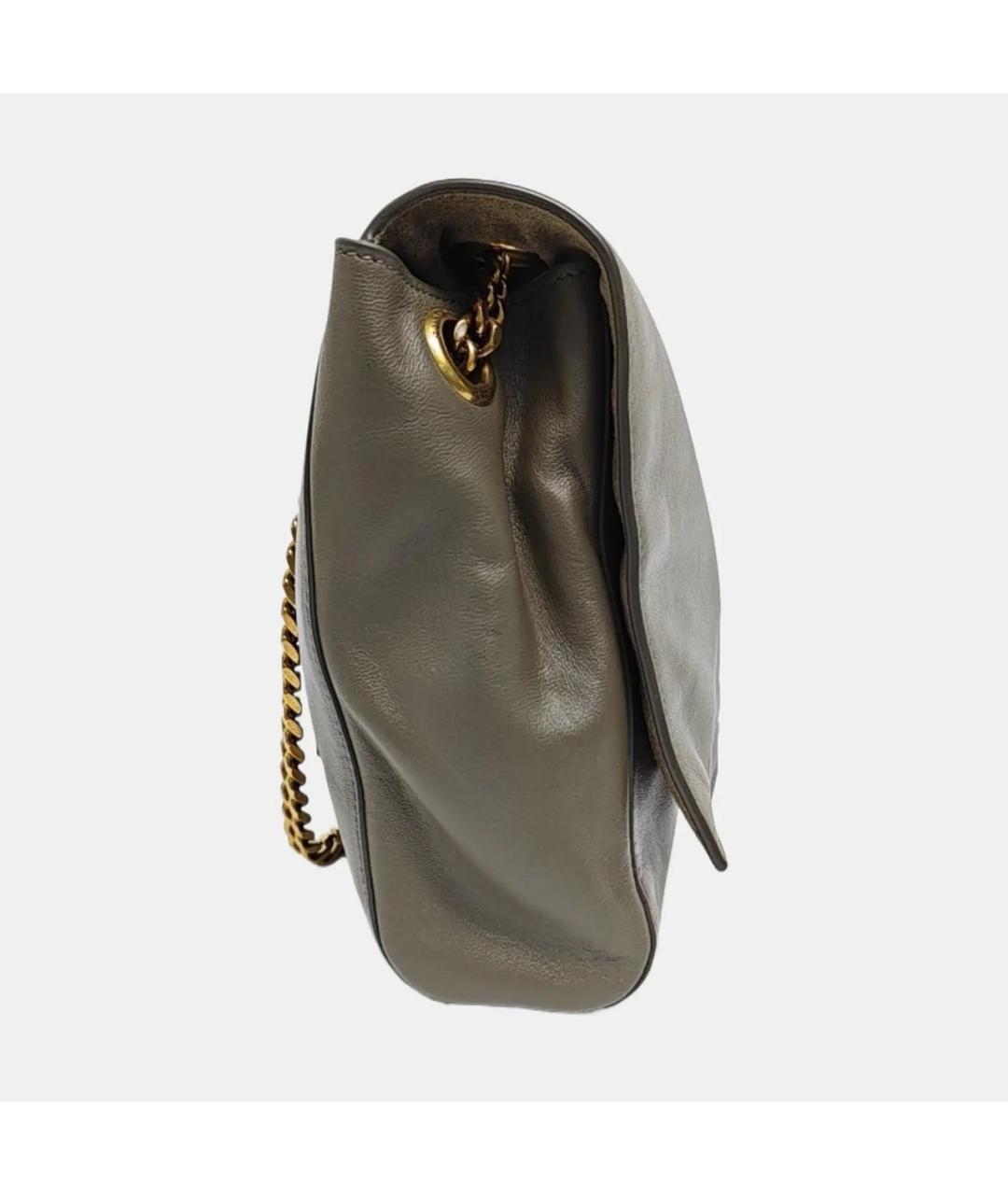 SAINT LAURENT Хаки кожаная сумка через плечо, фото 3