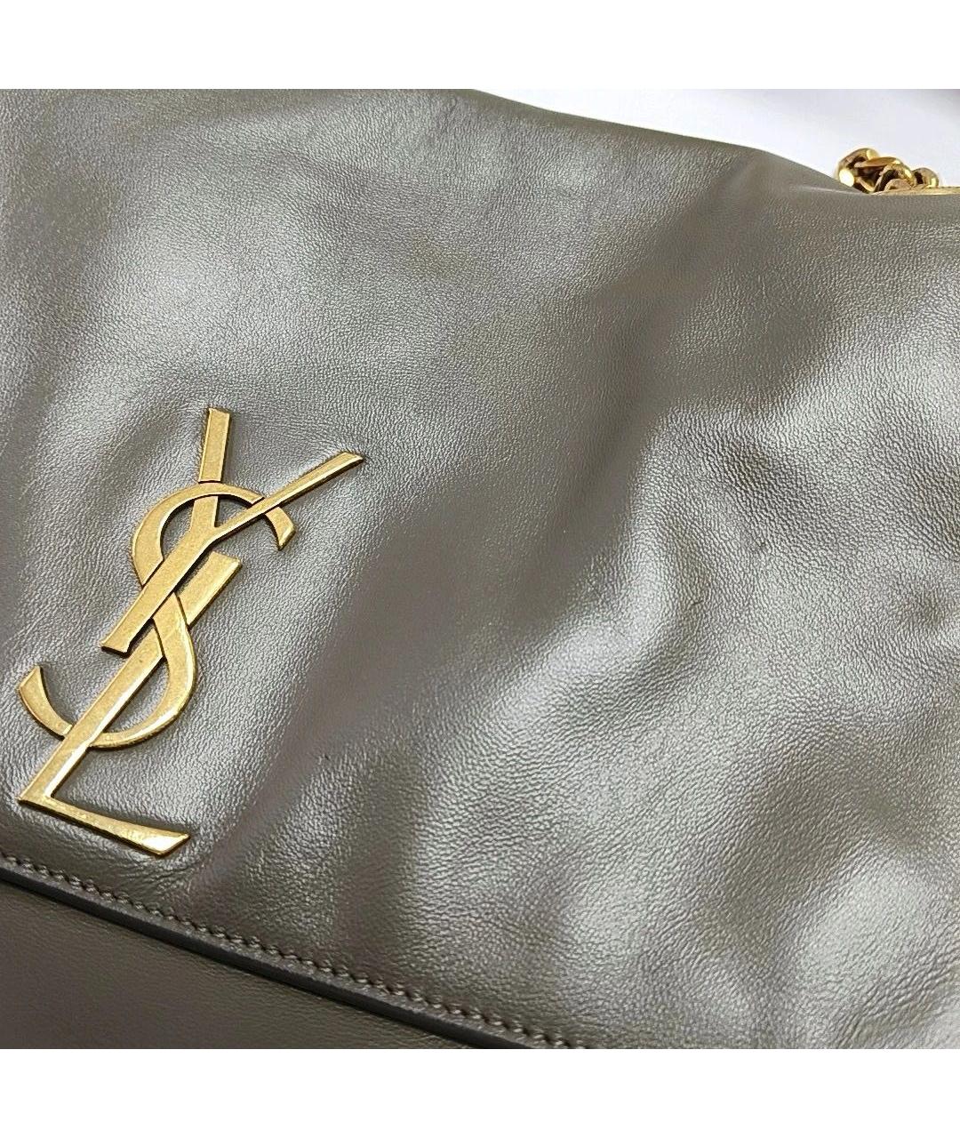 SAINT LAURENT Хаки кожаная сумка через плечо, фото 8