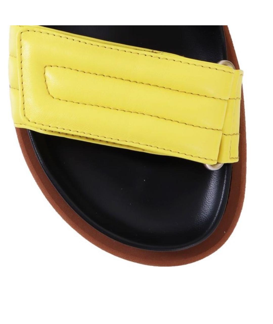 DRIES VAN NOTEN Желтые кожаные сандалии, фото 5