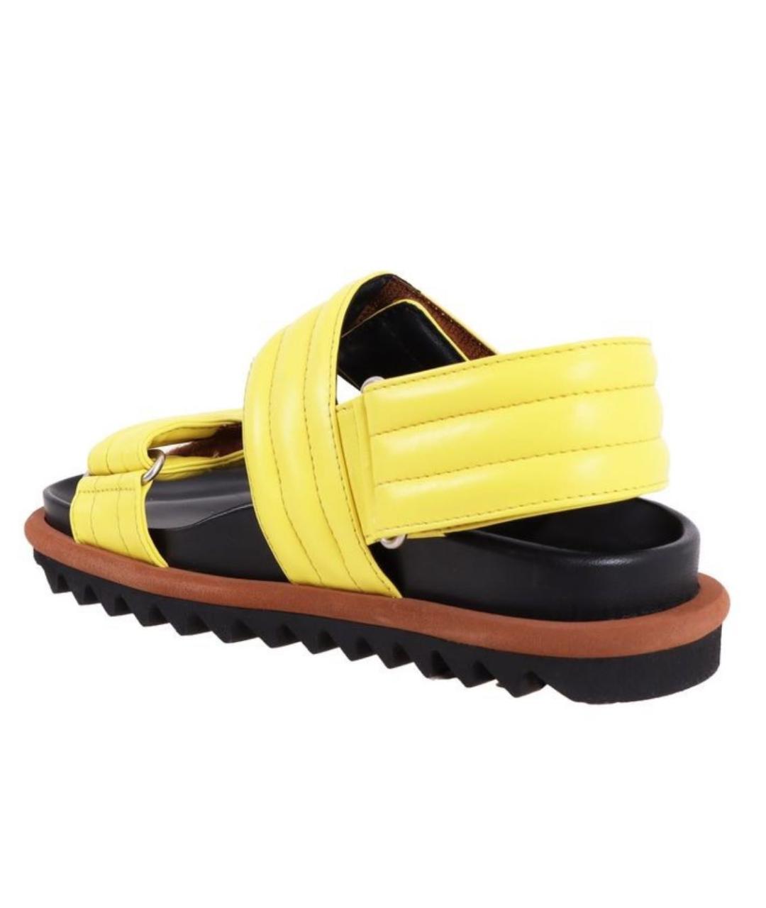 DRIES VAN NOTEN Желтые кожаные сандалии, фото 4