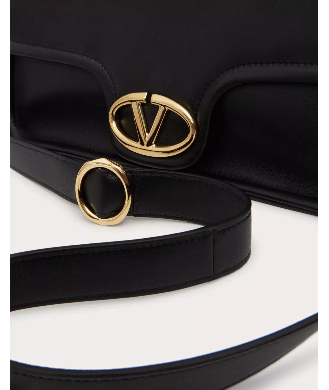 VALENTINO Черная кожаная сумка с короткими ручками, фото 7