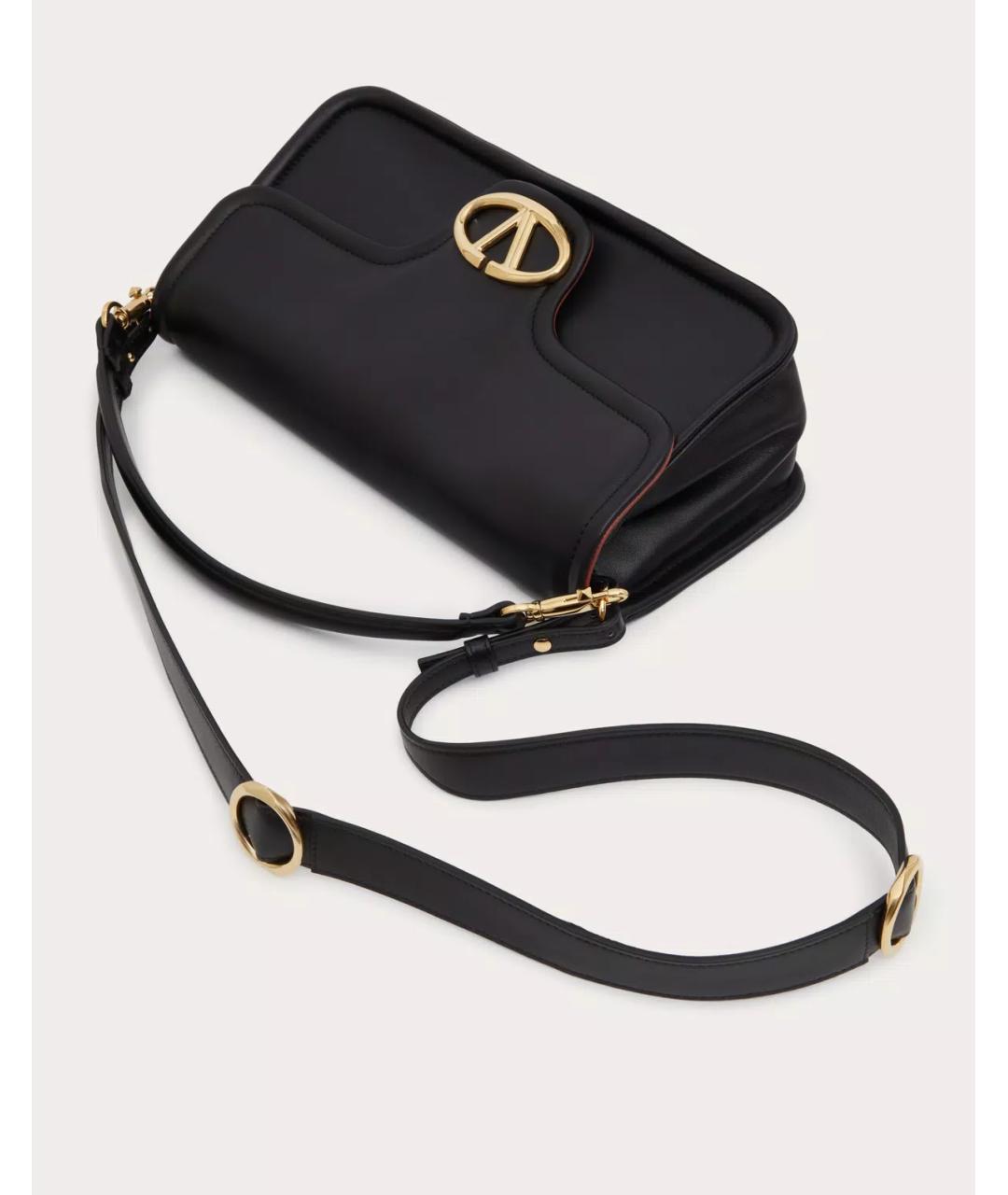 VALENTINO Черная кожаная сумка с короткими ручками, фото 6