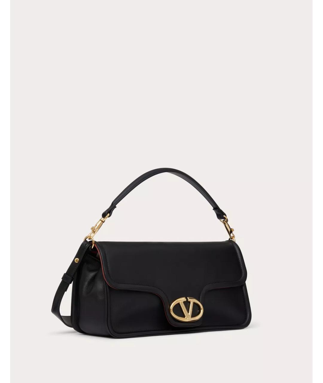 VALENTINO Черная кожаная сумка с короткими ручками, фото 4