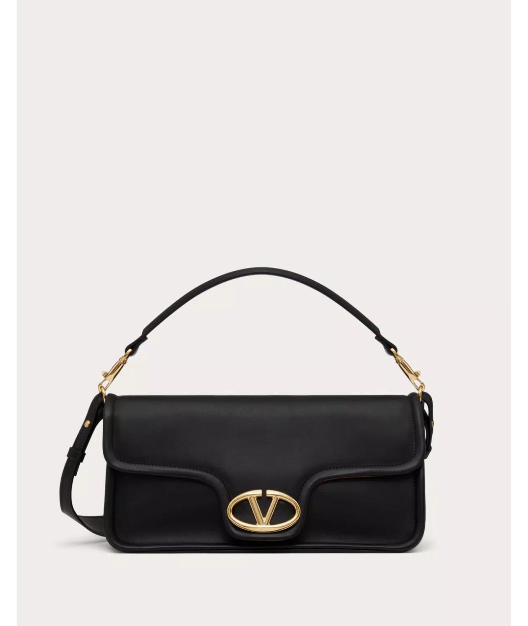VALENTINO Черная кожаная сумка с короткими ручками, фото 8