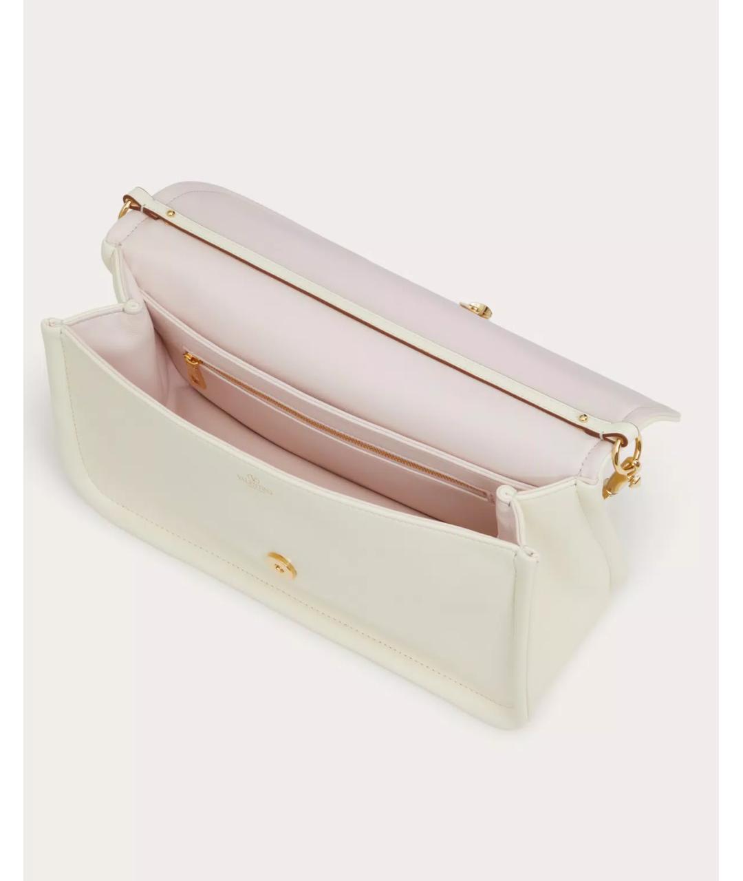 VALENTINO Белая кожаная сумка с короткими ручками, фото 6