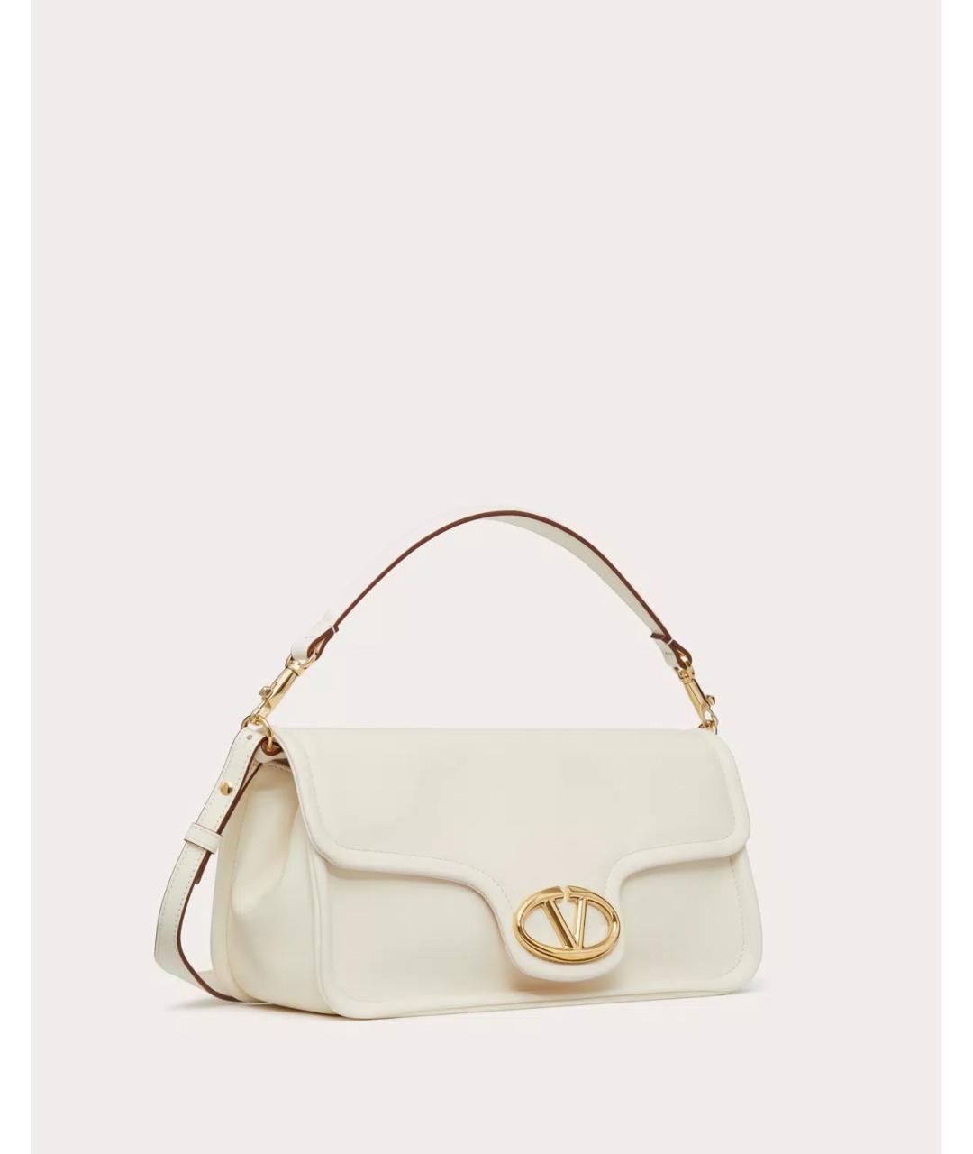 VALENTINO Белая кожаная сумка с короткими ручками, фото 2