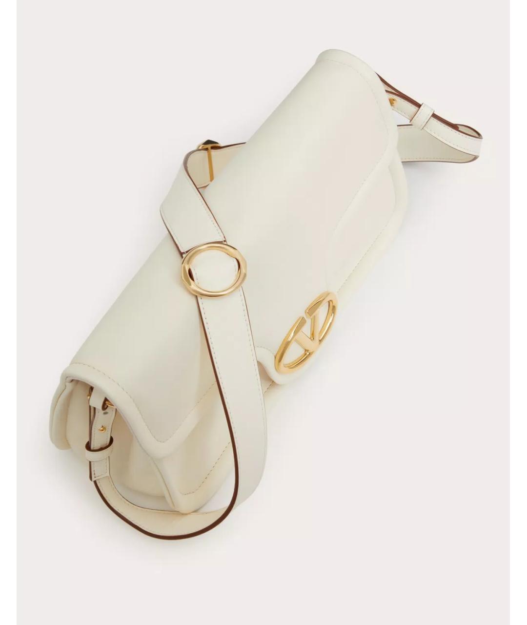 VALENTINO Белая кожаная сумка с короткими ручками, фото 5