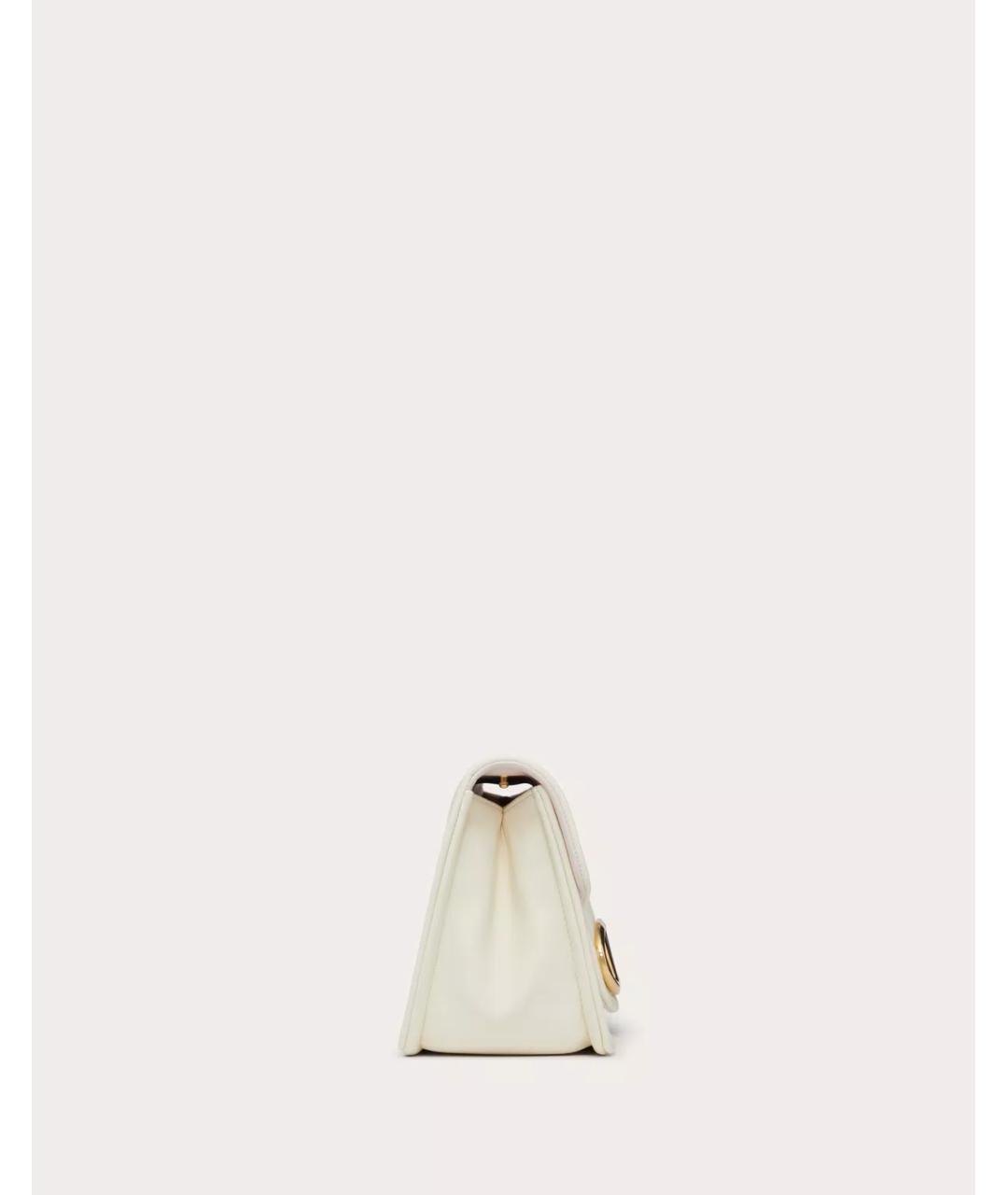 VALENTINO Белая кожаная сумка с короткими ручками, фото 4