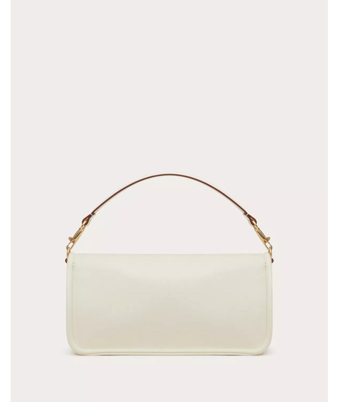 VALENTINO Белая кожаная сумка с короткими ручками, фото 3