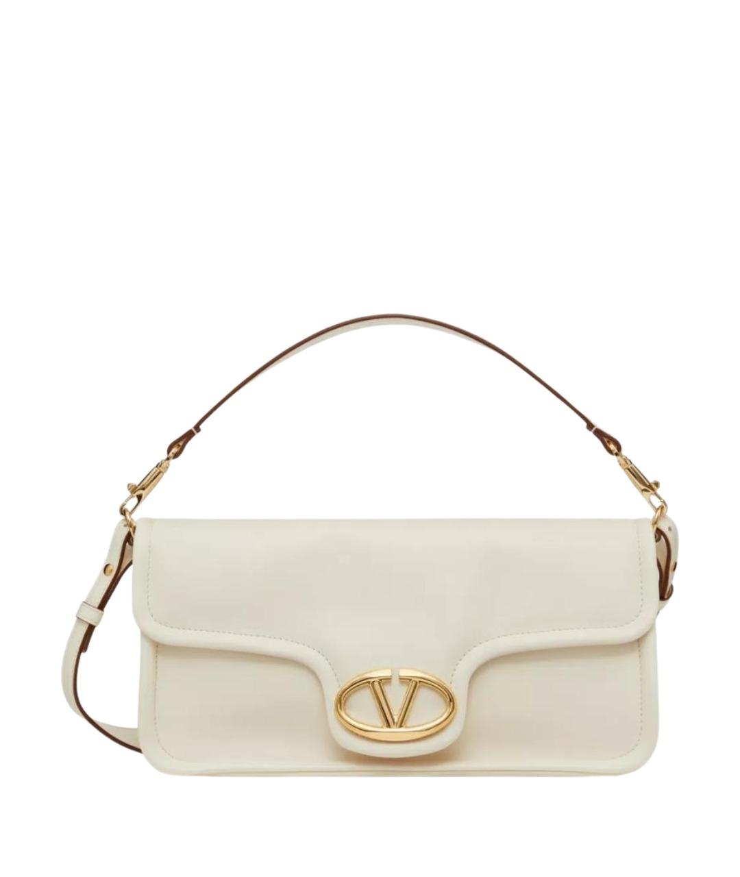 VALENTINO Белая кожаная сумка с короткими ручками, фото 1