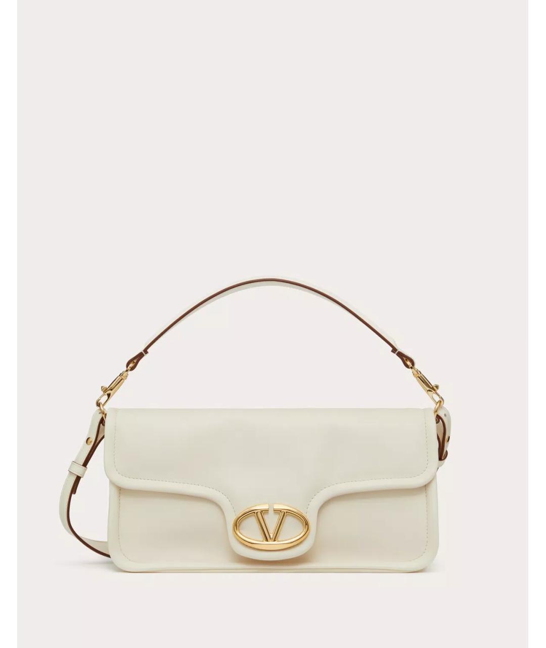 VALENTINO Белая кожаная сумка с короткими ручками, фото 8