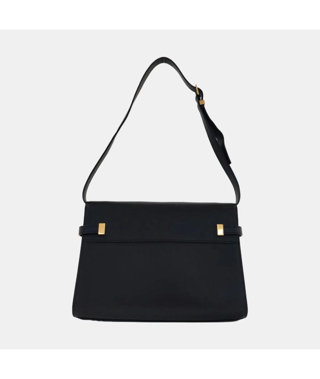 SAINT LAURENT Черная кожаная сумка с короткими ручками, фото 4