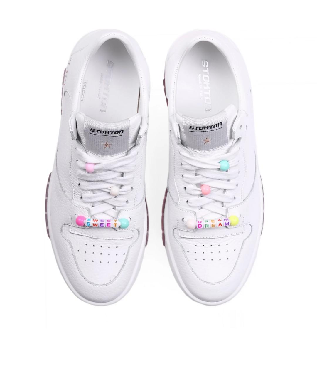 STOCKHOLM SURFBOARD CLUB Белые кожаные кроссовки, фото 3
