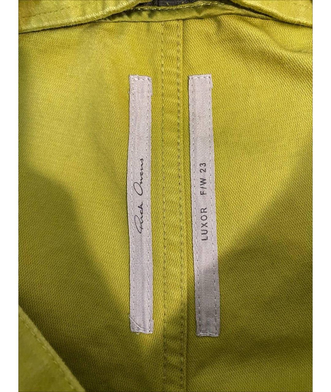 RICK OWENS Желтые хлопковые джинсы, фото 5