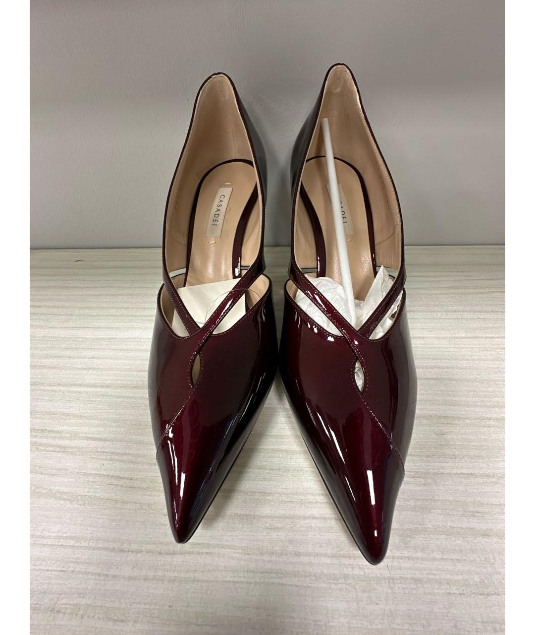 CASADEI Бордовые туфли из лакированной кожи, фото 2