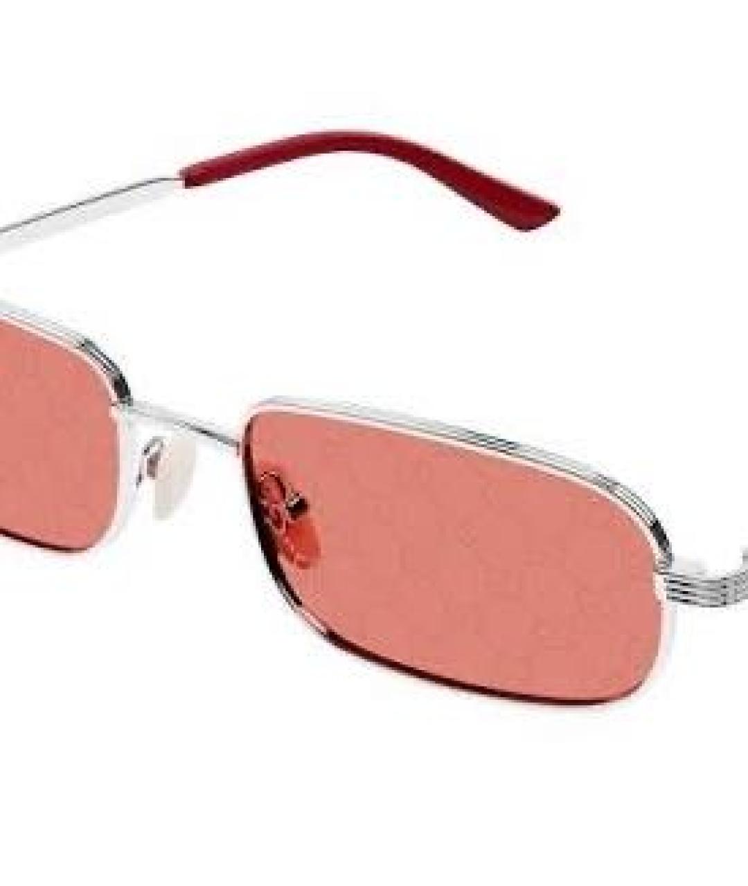 GUCCI Серебряные металлические солнцезащитные очки, фото 2