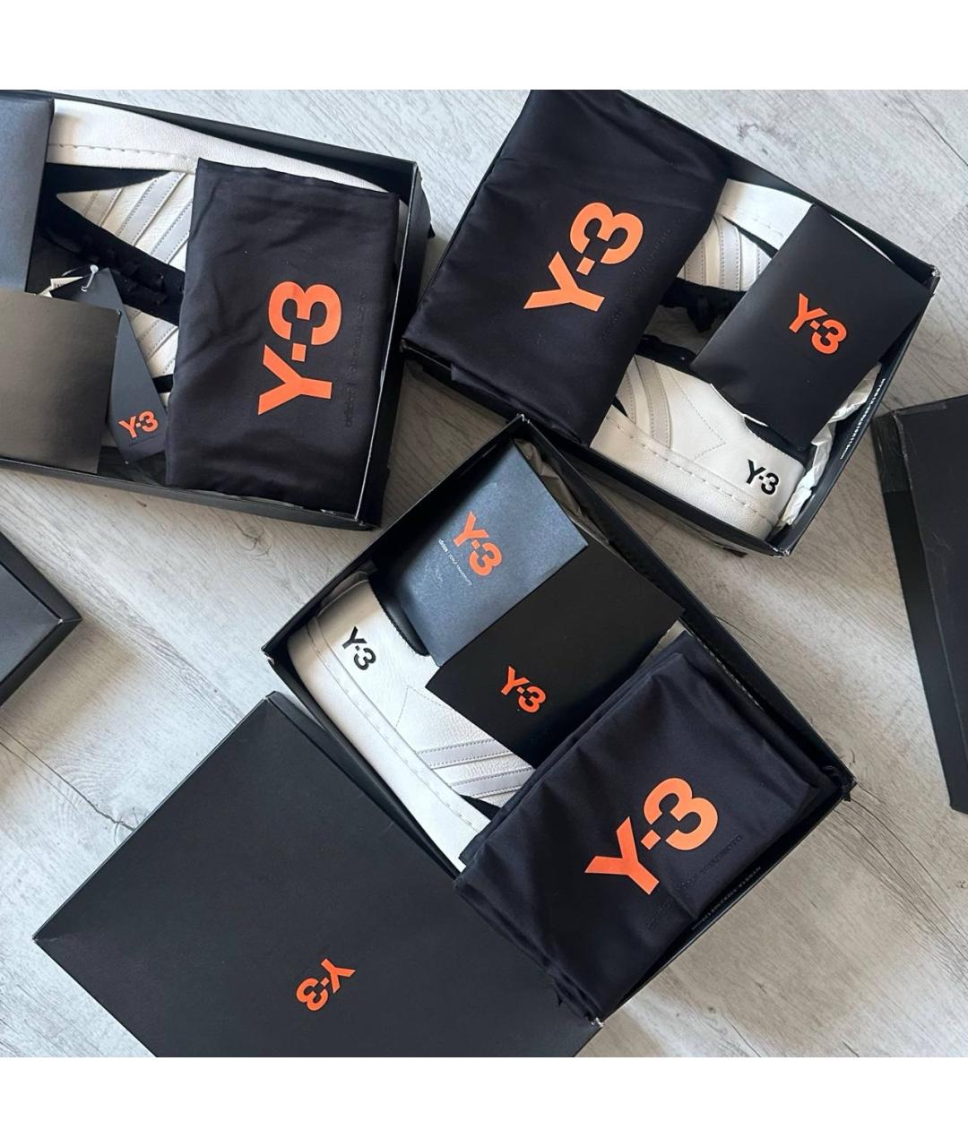 Y-3 Белые кожаные низкие кроссовки / кеды, фото 6