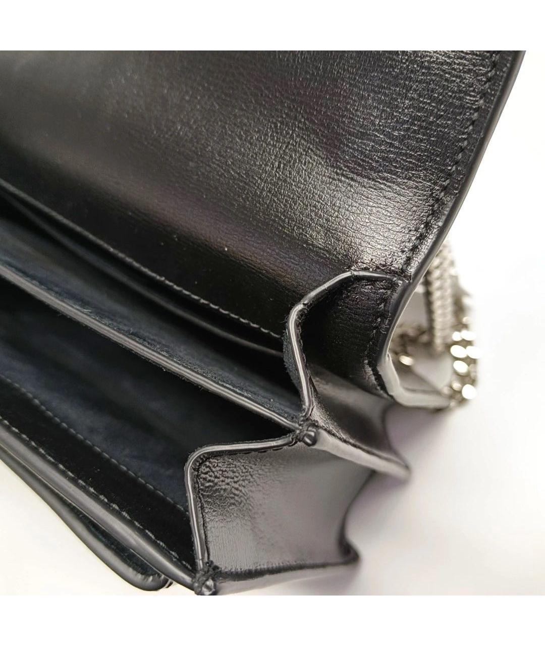 SAINT LAURENT Черная кожаная сумка через плечо, фото 8