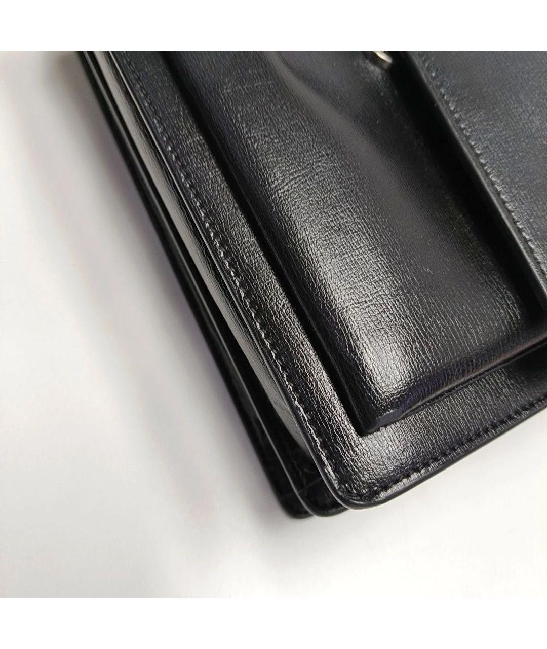 SAINT LAURENT Черная кожаная сумка через плечо, фото 7