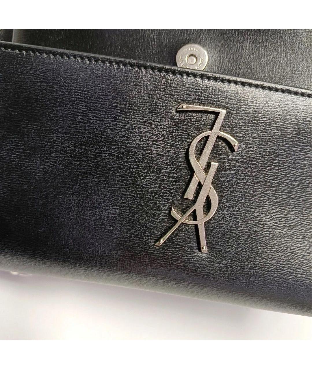 SAINT LAURENT Черная кожаная сумка через плечо, фото 6