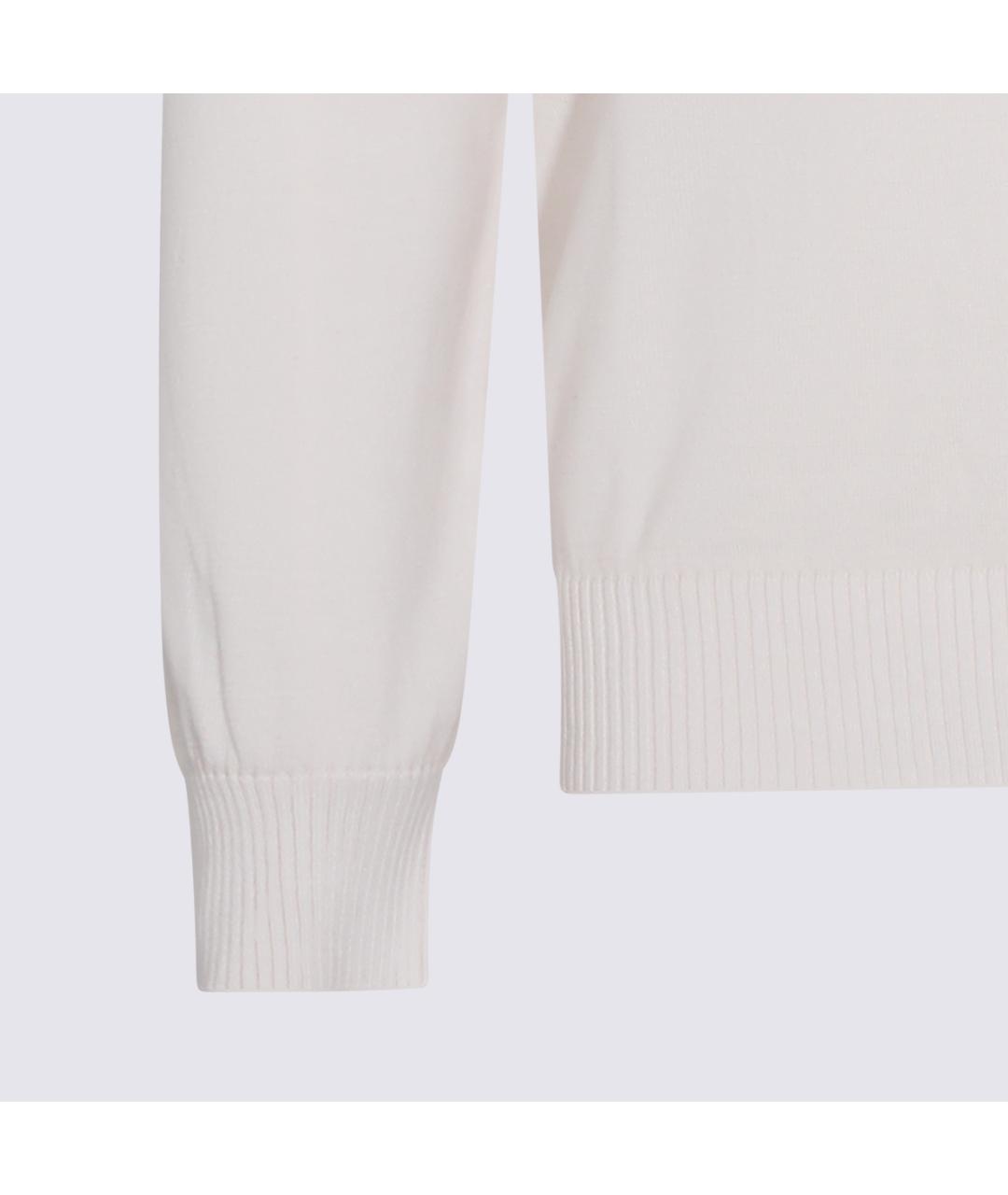 MALO Белый хлопковый джемпер / свитер, фото 3