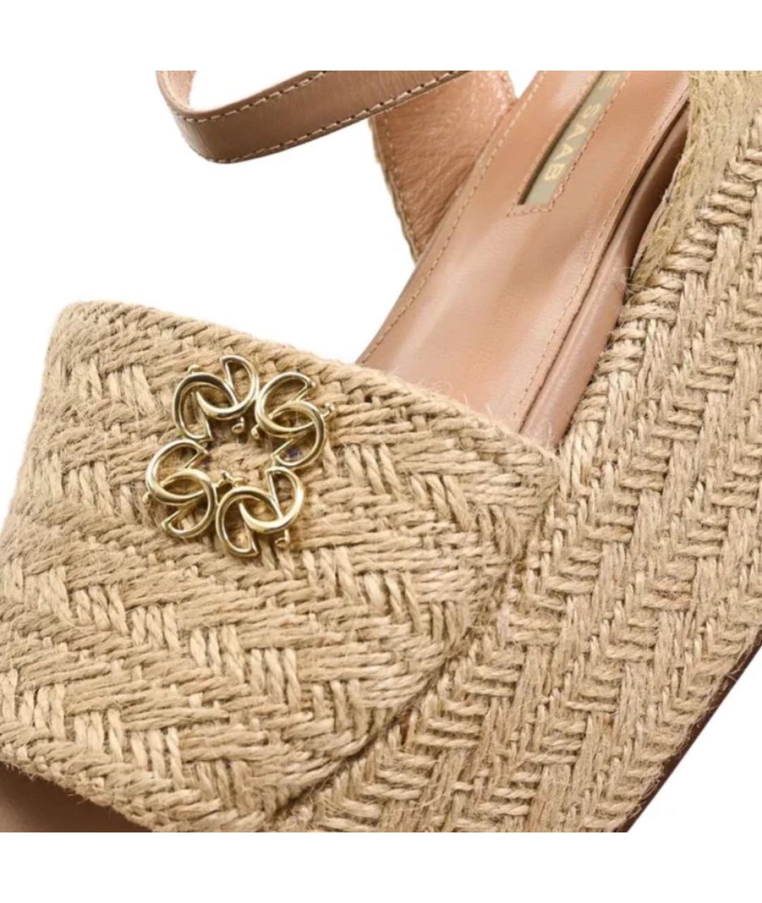 ELIE SAAB Бежевые синтетические сандалии, фото 5