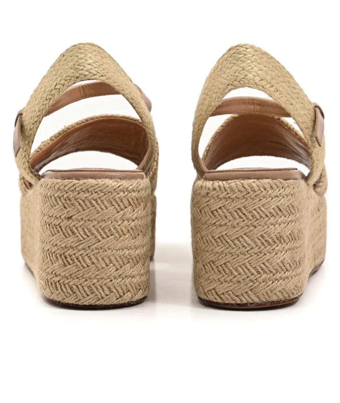 ELIE SAAB Бежевые синтетические сандалии, фото 4