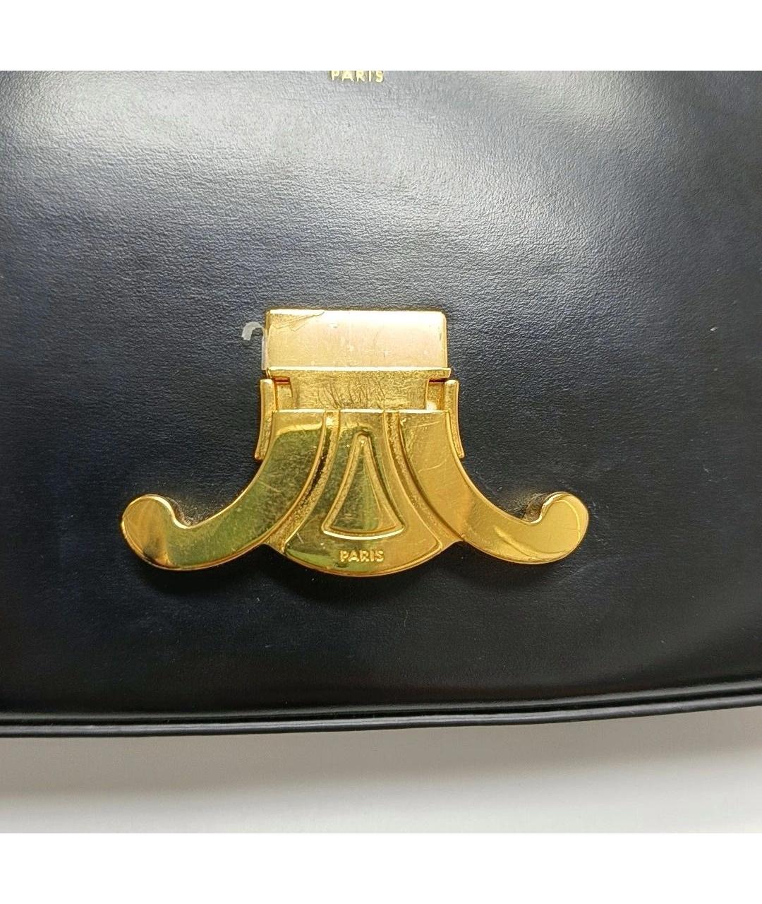 CELINE Черная кожаная сумка с короткими ручками, фото 6