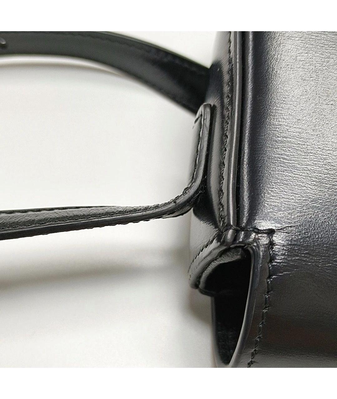 CELINE Черная кожаная сумка с короткими ручками, фото 8