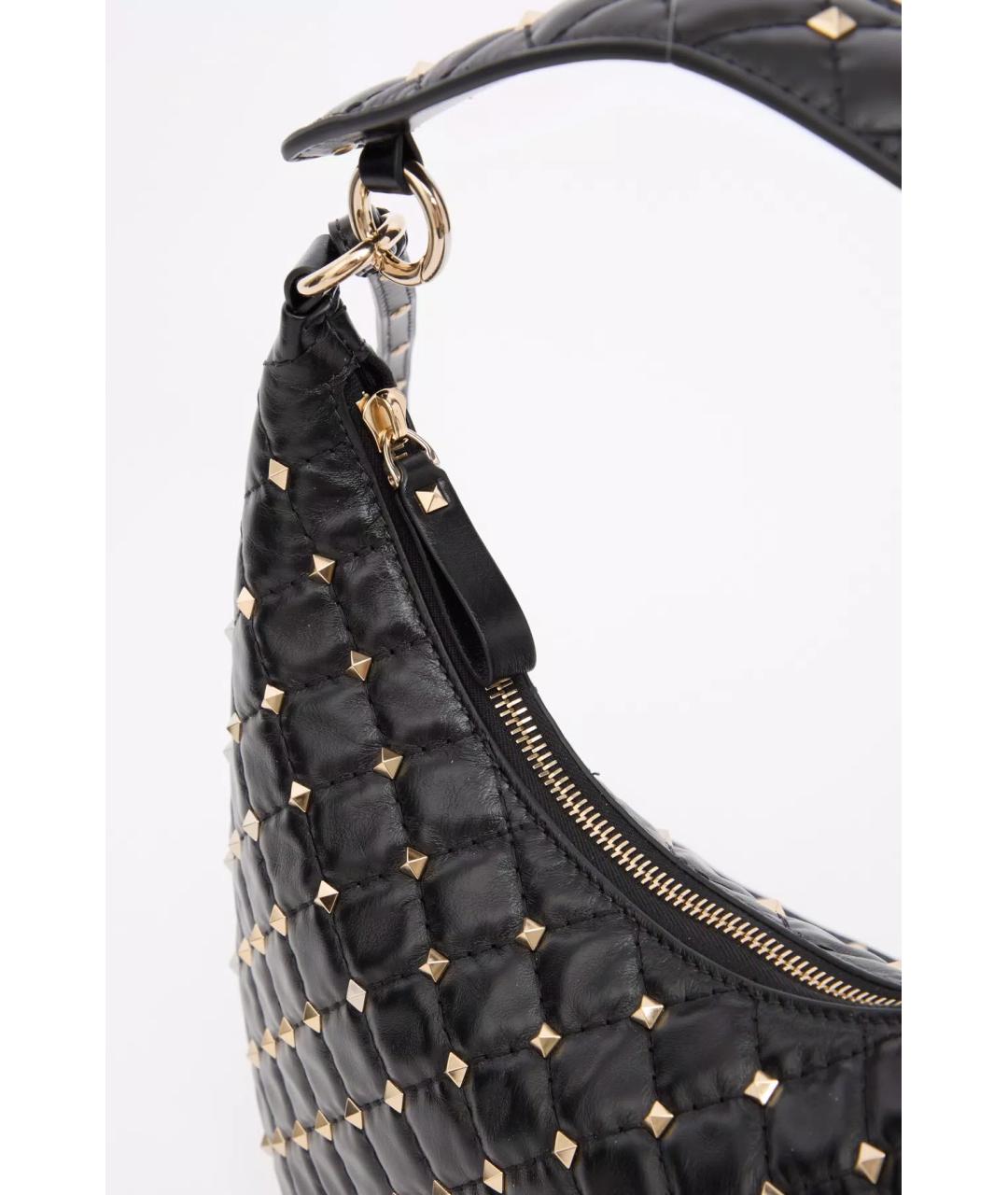 VALENTINO Черная кожаная сумка с короткими ручками, фото 4