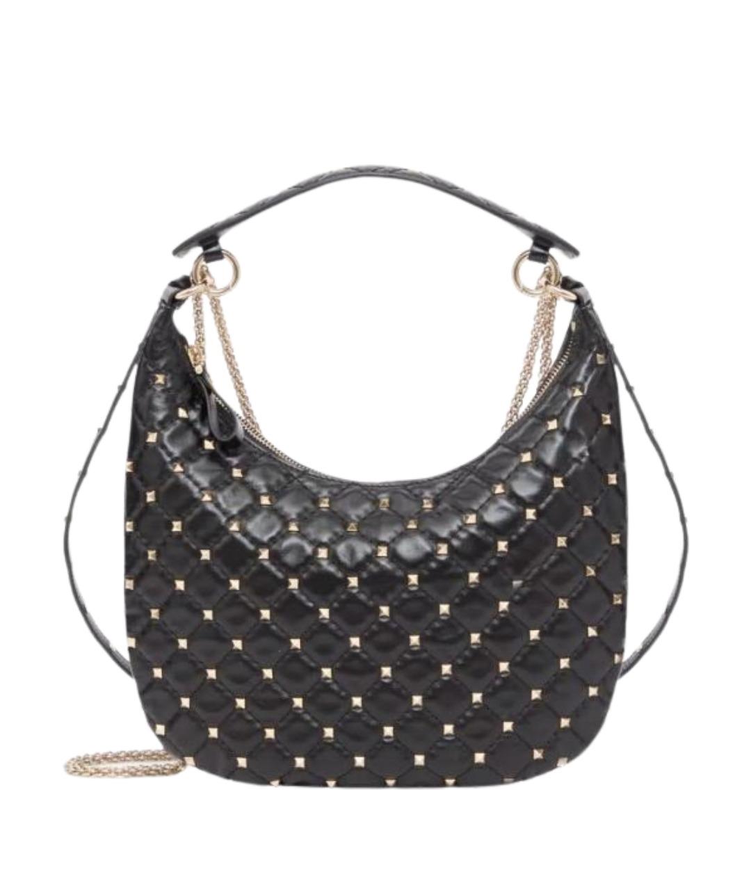 VALENTINO Черная кожаная сумка с короткими ручками, фото 1