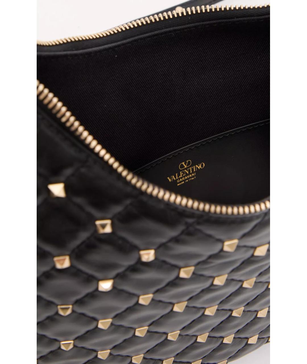 VALENTINO Черная кожаная сумка с короткими ручками, фото 5