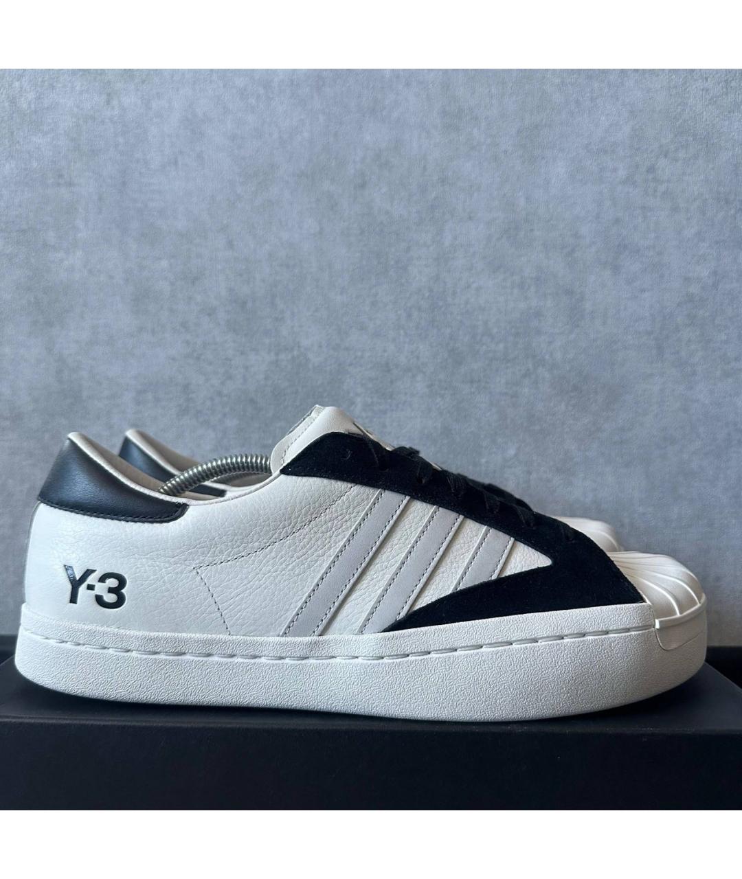 Y-3 Белые кожаные низкие кроссовки / кеды, фото 9