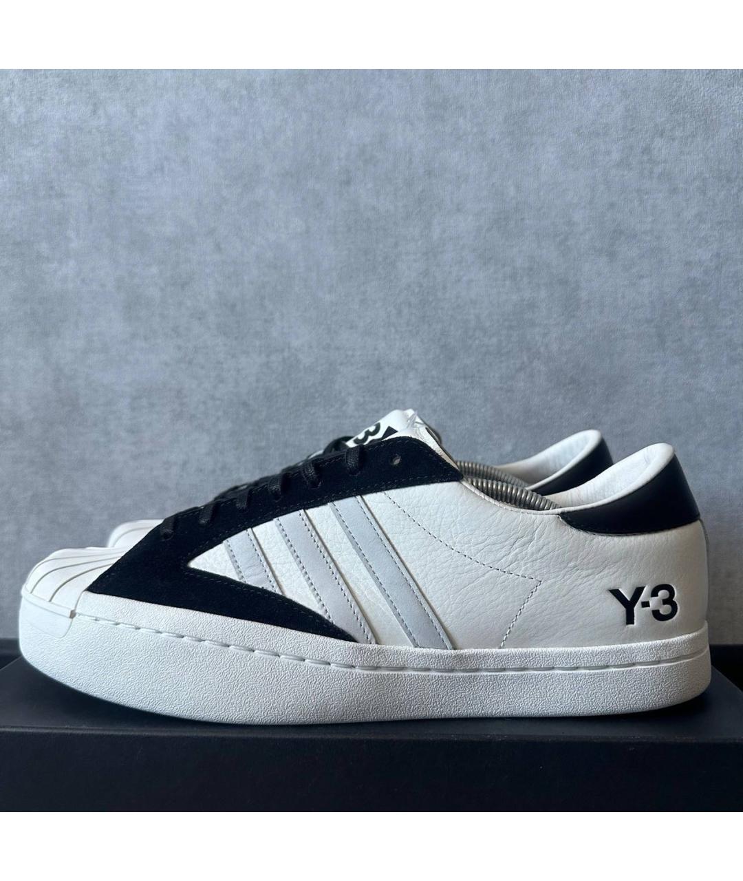 Y-3 Белые кожаные низкие кроссовки / кеды, фото 3