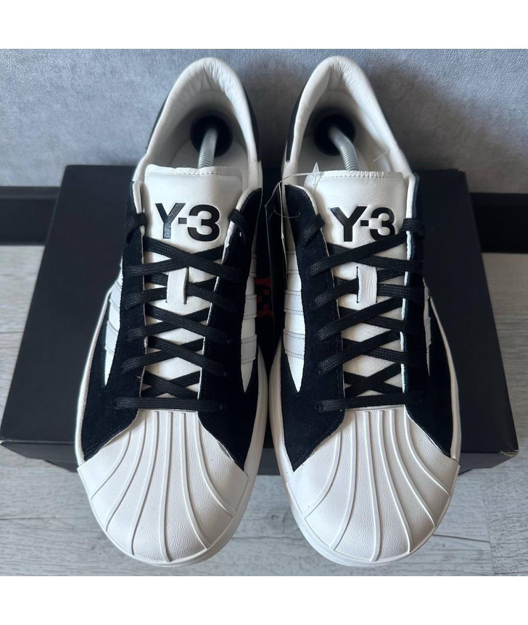 Y-3 Белые кожаные низкие кроссовки / кеды, фото 2